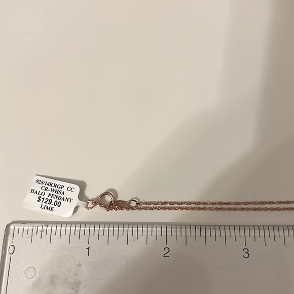 Zales Rose Gold and Silver Halo Pendant Necklace NWT - Picture 10 of 14